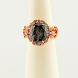 Bomb Party Sz 6 "The 2424 Unicorn" Black Ice Crystal on Rose Gold RBP2424 RETRO